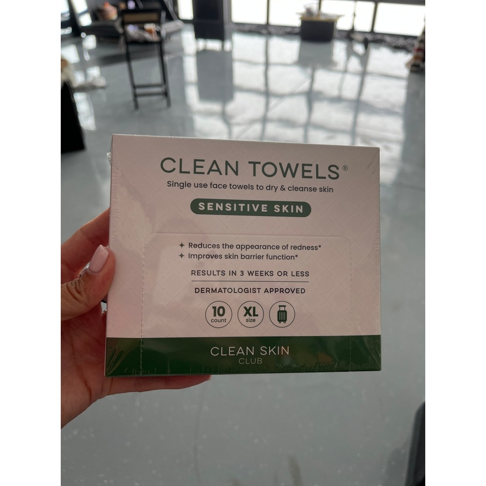 Clean Skin Club Clean Towels Sensitive Skin XL 10 Count Single Use Face Towels